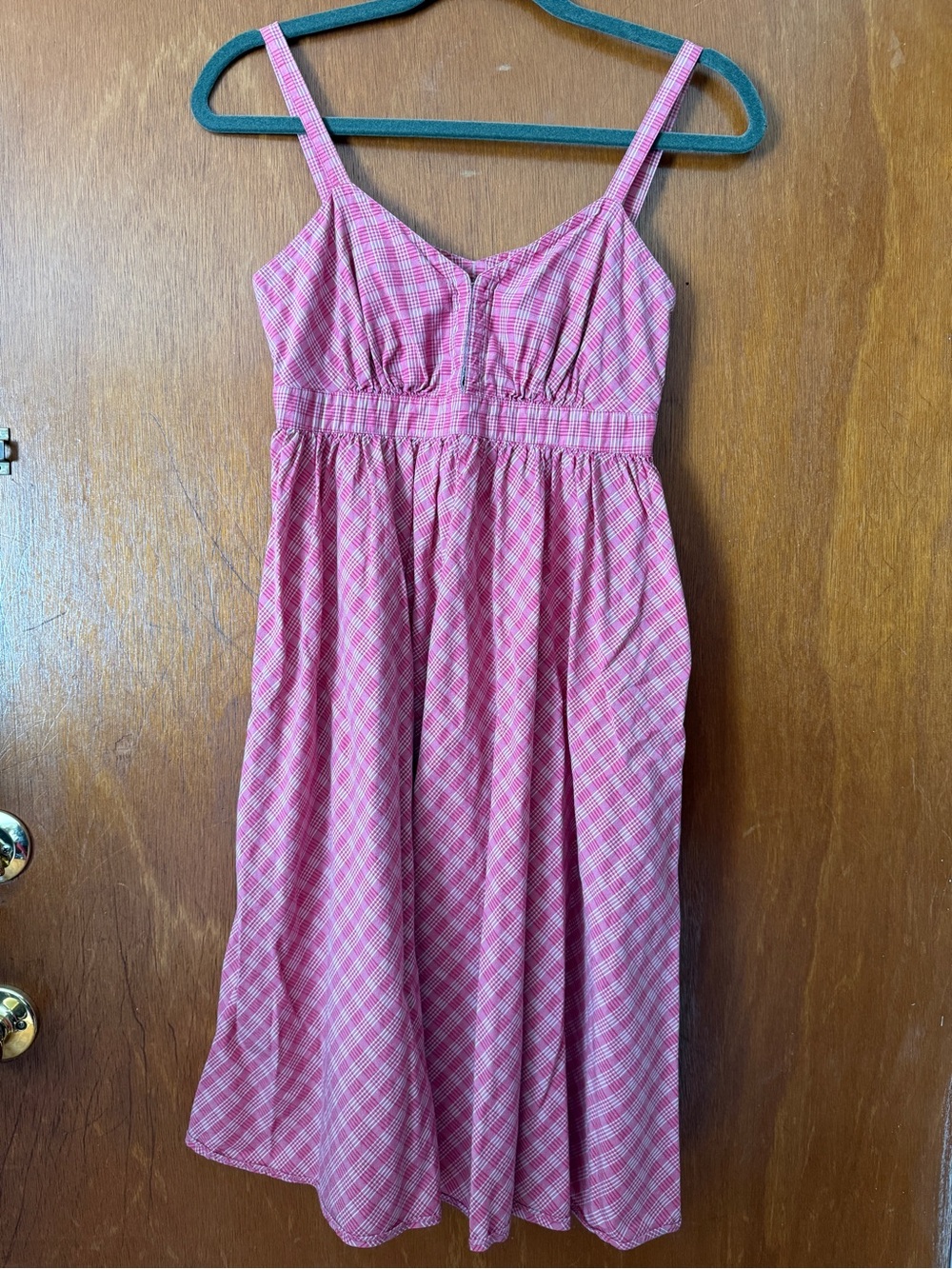 EUC Moda International Pink & White Plaid Babydoll Sundress - Size 2